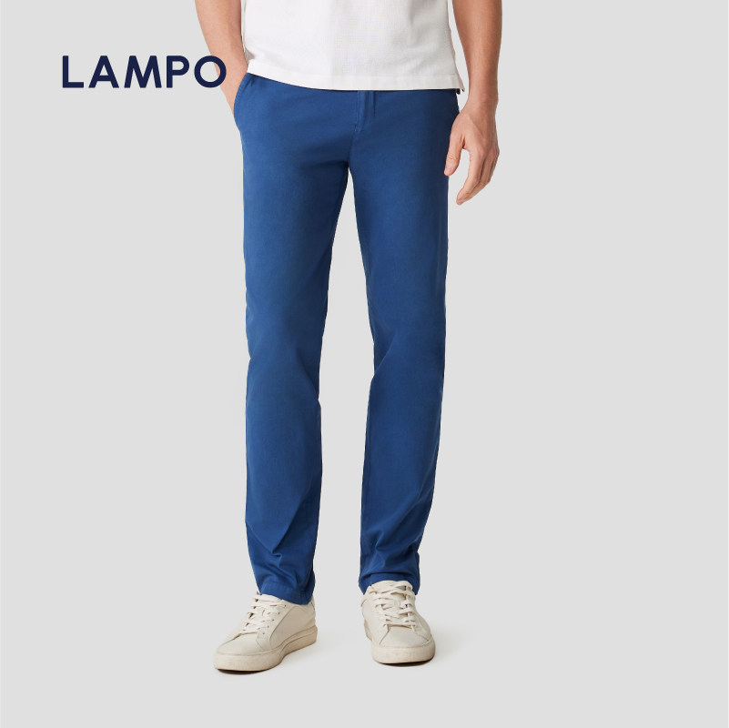 【丝棉】LAMPO/蓝豹春夏男士休闲裤可调节牛筋腰里商务直筒裤 - 实物图