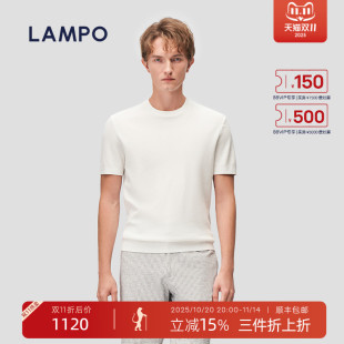 麻爽棉 T恤夏季 LAMPO 短袖 耐磨商务休闲polo衫 蓝豹男士