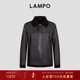 绵羊皮 LAMPO 蓝豹男士 皮衣时尚 翻领皮毛一体皮夹克外套