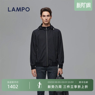 春季 弹力舒适 可拆卸连帽轻户外夹克商务休闲外套男 蓝豹 lampo