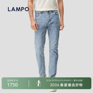 蓝豹牛仔裤 LAMPO 男舒适桑蚕丝亲肤弹力休闲裤 丝棉弹