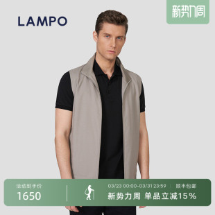 蓝豹男士 LAMPO 夹克干爽羊毛立领商务休闲马甲 干爽羊毛