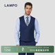 蓝豹男士 LAMPO 马甲商务青果领西服马甲 丝羊毛