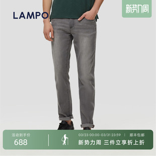 牛仔裤 蓝豹春夏男士 LAMPO 弹力舒适针织易打理休闲裤 3D针织