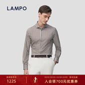 衬衫 天丝温莎领商务休闲衬衣 蓝豹男士 长袖 3D针织 LAMPO