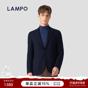 单西服花呢羽绒内胆休闲西装 蓝豹男士 LAMPO 男外套 羊毛羊绒