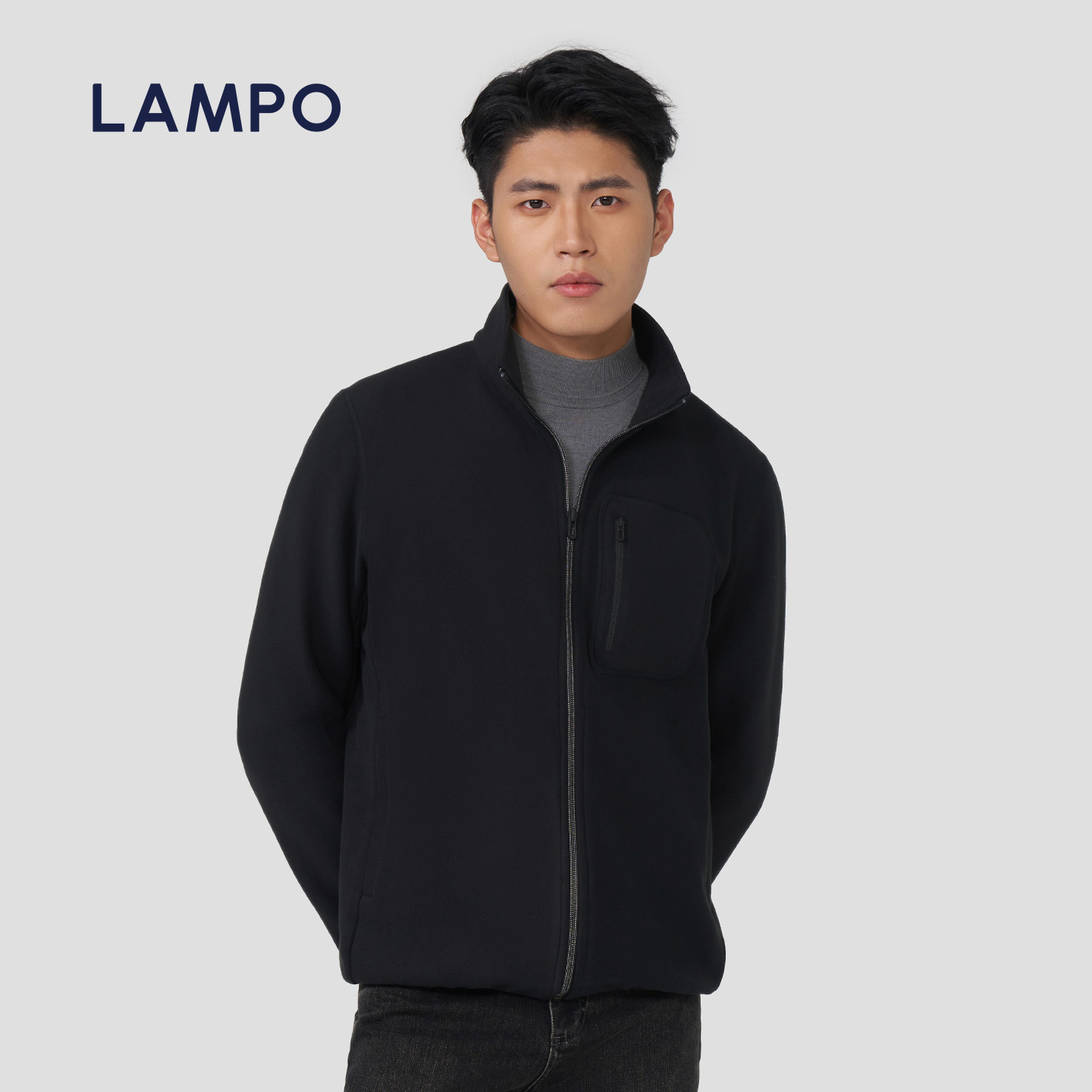 LAMPO/蓝豹百搭黑色防风外套