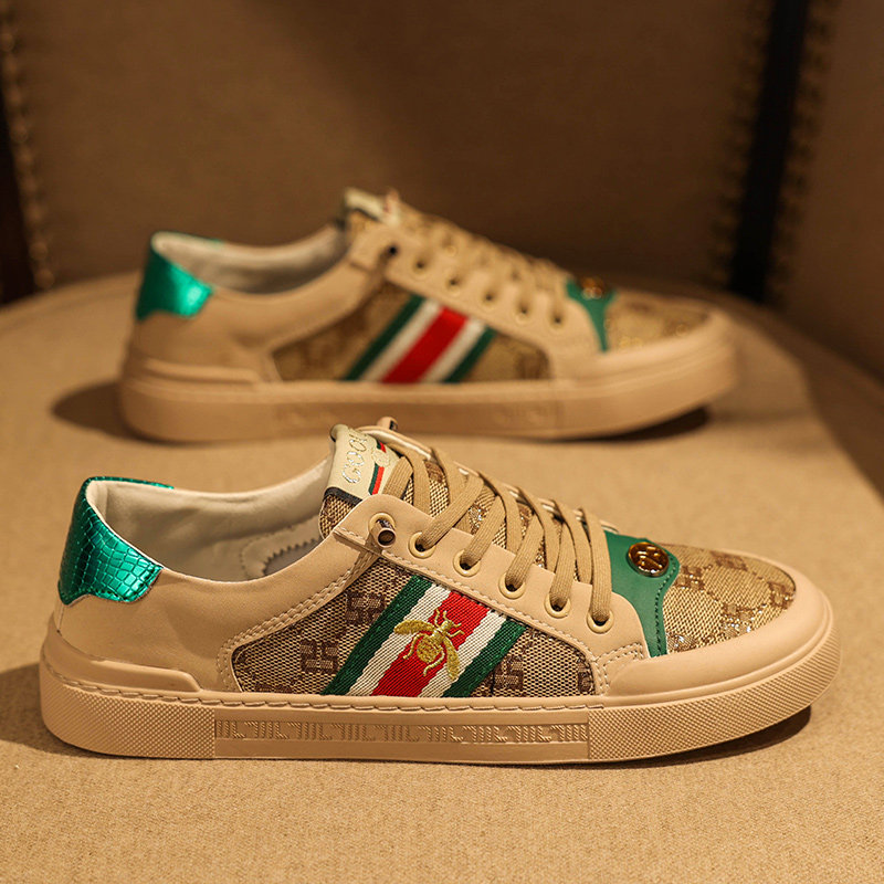 男鞋2026新款夏季潮牌小蜜蜂高端时尚潮流休闲板鞋帆布鞋子男花色