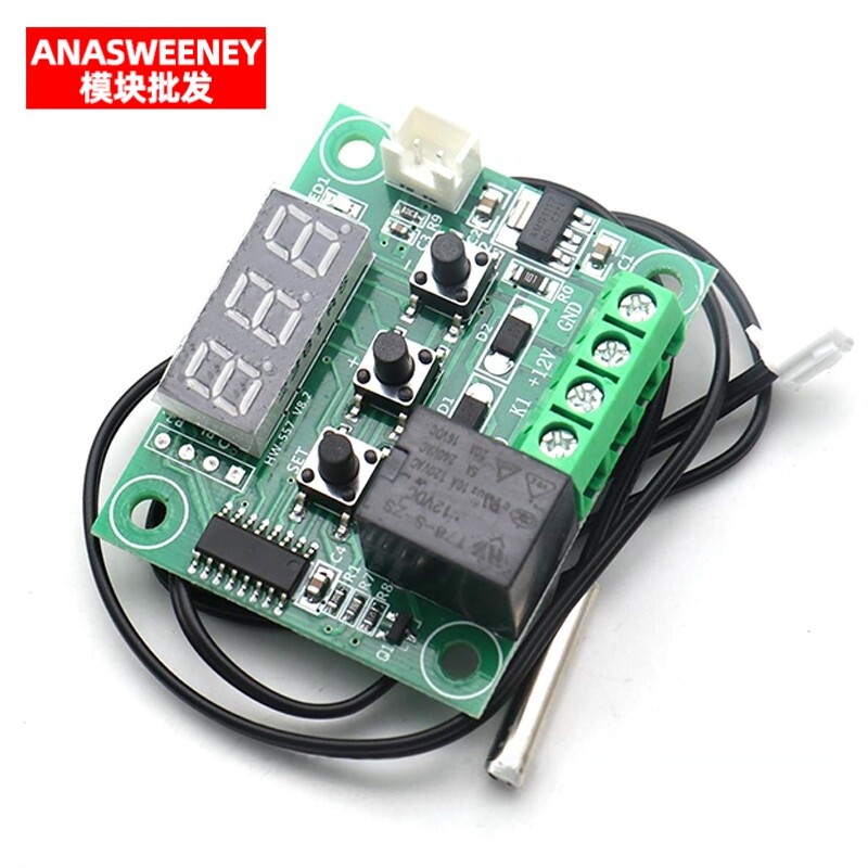 W1209 5V/12V 数显温控器模块-50~110℃温度控制器继电器开关板