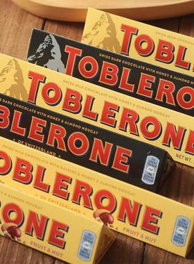 瑞士原装进口Toblerone三角巧克力牛奶黑白巧巴旦木蜂蜜杏仁条装
