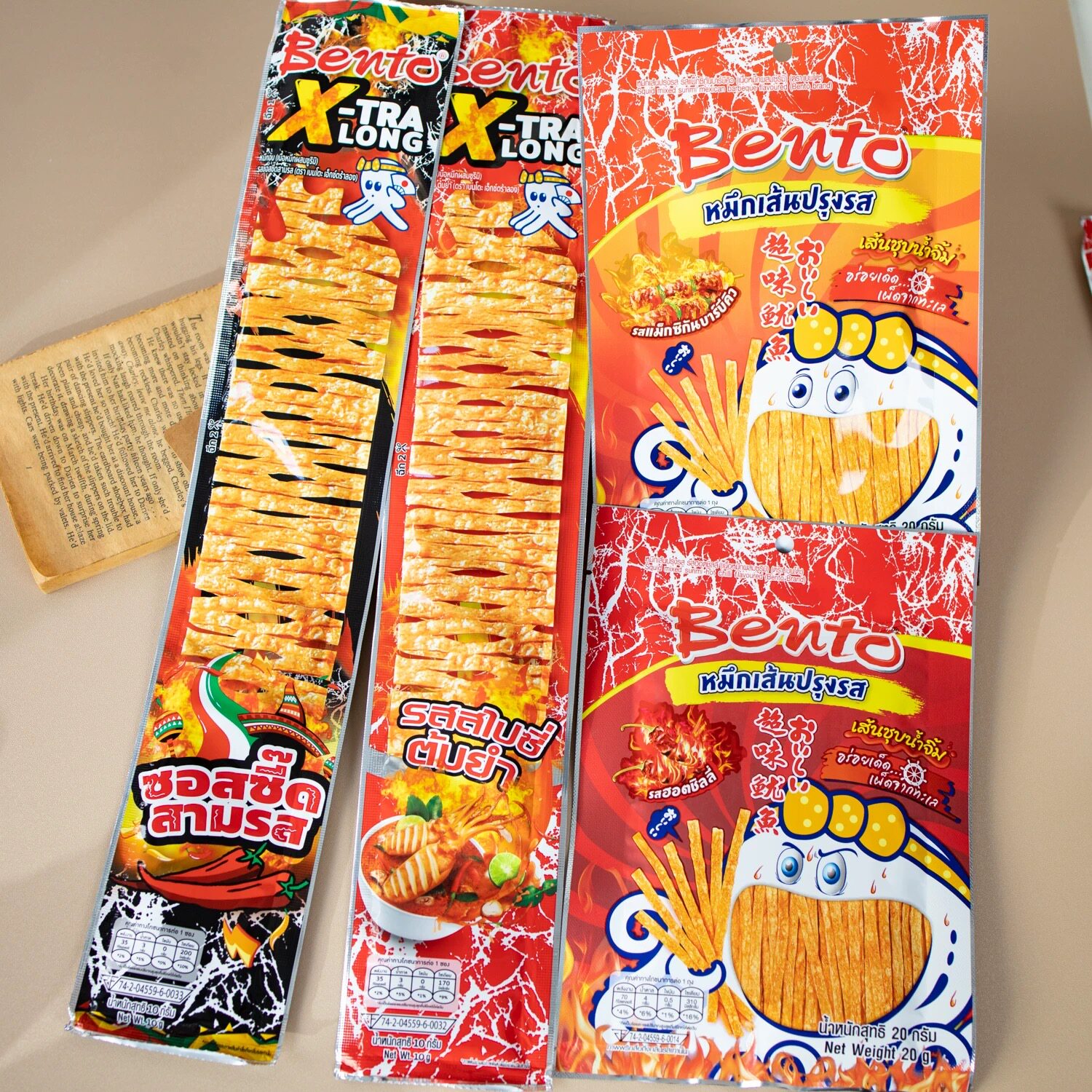 10袋泰国进口拌多乐鱿鱼丝辣味泰式辣味片冬阴功即食海鲜零食袋装