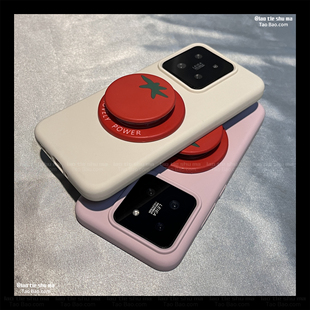 耐脏液态硅胶西红柿圆形磁吸支架适用S26+三星Galaxy S25edge/S24 Ultra手机壳S23 FE新款软糯防摔小众保护套