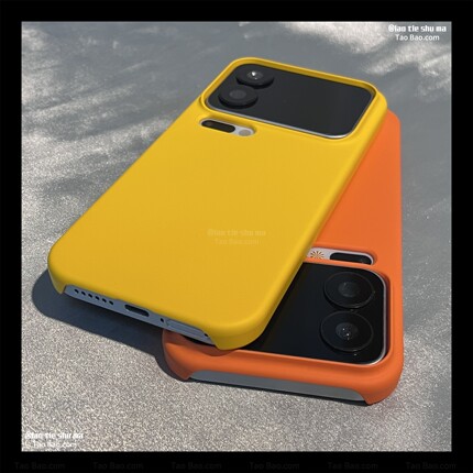 不包按键镜头加高肤感适用TURBO4红米K90/K80小米17/15T手机壳K50大孔13柠檬黄色Civi5超薄70/NOTE14半包PRO+