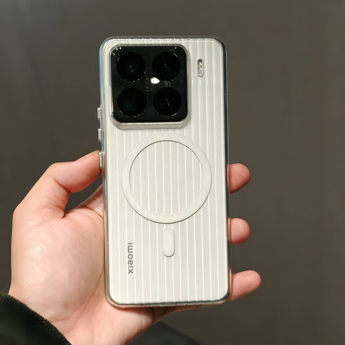 高级感PC瓦楞条纹适用K90/K80至尊版小米17T/15/14手机壳11红米TURBO4/5max高清13T透明PRO光栅K70硬磁吸大孔