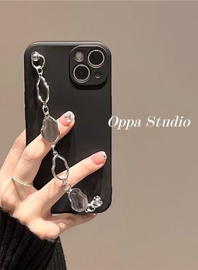 黑色手链K90适用TURBO4小米17PRO MAX/15T/14手机壳Note13红米k80至尊版CIVI5/3/12简约9/10网红11pro+女K60