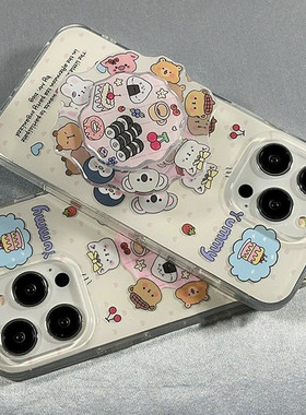 可爱卡通小动物Y200适用VIVO X100S手机壳S19/X80/S17/s12旋转支架x90新款X70pro+/S9女S18/Y35/x30/S16E/S7E