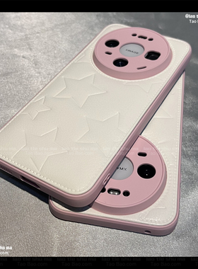 压纹贴皮羽绒服五角星适用MATE80/70PRO+华为Pura 80手机壳P60新款Nova14/9全包50防摔13女11粉边12白色9秋冬