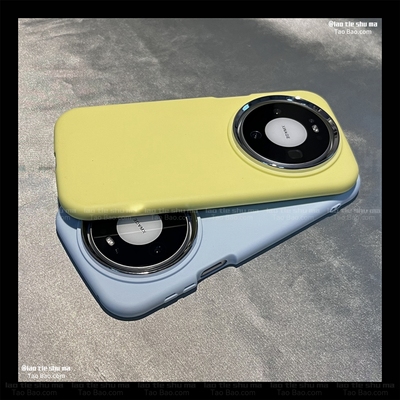 柠檬黄色椭圆边气囊防摔X300适用VIVO X200S手机壳S50/S30/X200 PRO MINI/S20/X100Ultra大孔X90磨砂S19软S17