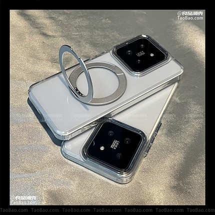 360度旋转支架TURBO4适用K80小米15/14Ultra手机壳K60/10T红米Note13pro+透明简约12S软壳11/Civi3磁吸POCOF7