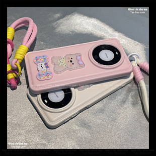 X8s 1皮质3 大孔11防摔12女7磨砂5 A6手机壳10新款 Reno15 适用OPPO 荔枝素皮纹眼镜狗带挂绳Find