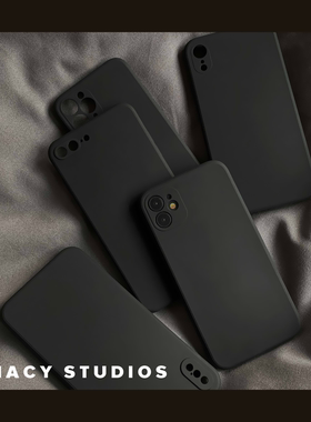 适用炭黑色适用红米K60/k40手机壳K50/k30s至尊版note9黑色8硅胶11t方形10X直边k20pro/12turbo/11/K70/14