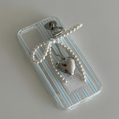 气质感蝴蝶结吊坠爱心K3适用OPPO FINDX6/X8S+手机壳Reno14/12/A58X新款8pro+/4/A57/A2x/5/7透明A72手链11