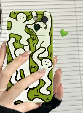 芥末绿色搞怪适用K90/K80红米k70小米15/14/17手机壳NOTE12硅胶13pro+至尊版TURBO4卡通CIVI5全包K60创意K40S