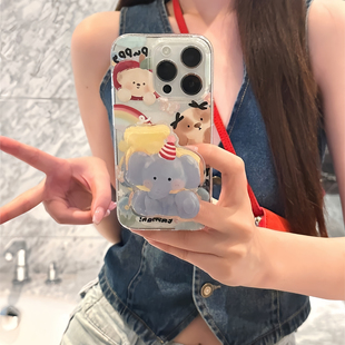 60se全包V30 50手机壳70 X10 ins少女大象支架适用magic6华为荣耀100 X40GT夏日80畅玩40防摔20i