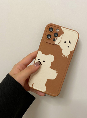 简约韩风小熊适用小米14/13/12x红米note8手机壳11/10s女k40可爱k30pro/9se/K60E/K50/K70