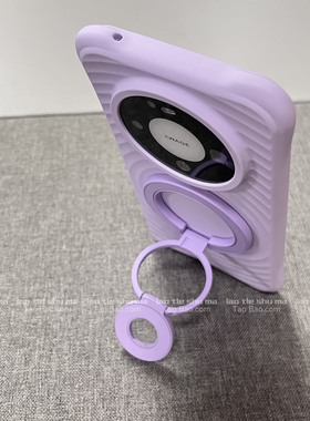 淡雅紫色小众高级感双面磁吸三折叠支架适用OPPO FindX8手机壳Find X8波漾液态硅胶耐脏女小众防摔牛角保护套