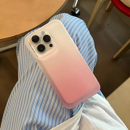 大孔日韩渐变粉色CIVI3适用K70小米17/15T/14ultra手机壳K60红米K50/NOTE13高级感11透明10/12磨砂K40/13PRO+