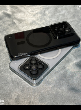 内置磁吸充电自带镜头膜无边框适用K70至尊版小米14手机壳K60红米K40透明K50半包Note13黑色12PRO+硬壳11简约