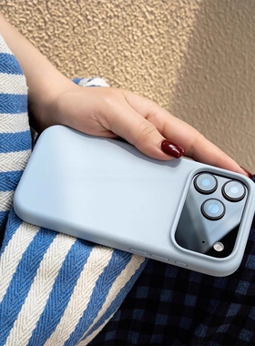 ins奶蓝色不会发黄适用K90小米17PRO MAX手机壳15S/14液态硅胶Note13防摔K70红米k80/TURBO4软糯PRO+耐脏高级