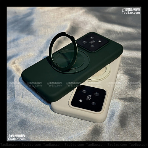 真耐脏液态硅胶适用TURBO3小米15手机壳13T/Civi5红米K80至尊版K70旋转支架MIX4软糯10暗绿Note14/11PRO+/12S