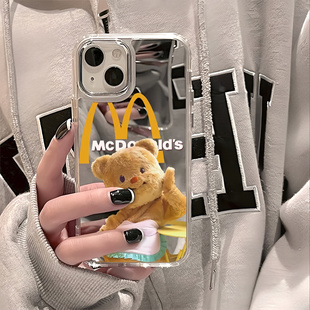 ins大孔镜框镜面S50适用VIVO X300/X200PRO MINI手机壳X100S/X90/S18奶油小熊S17/S16大孔卡通S19女Y500/Y52S