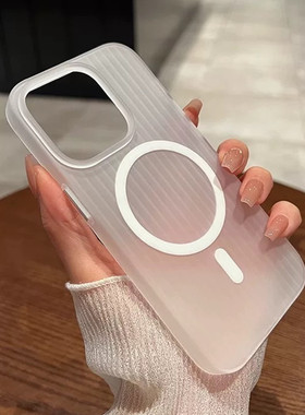Magsafe磁吸无线充电适用Realme真我Neo8手机壳GT7月光透明白GT8PRO/NEO7亚克力光栅瓦楞磨砂硬条纹防滑大孔