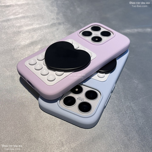 ins日韩纯色爱心吸盘壳适用OPPO Reno16/15/14手机壳K13Turbo液态硅胶FindX9/12一加ACE6个性13T女5/2/3V/11