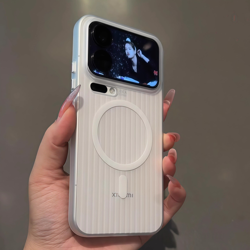 雾面半透白色PC瓦楞条纹高级感Reno15/14适用OPPO FindX8/X9手机壳X7Ultra光栅X8S+硬13一加ACE5磁吸6T/3PRO