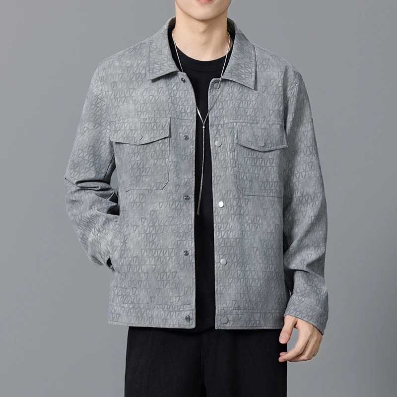 2025新款牛仔外套男士春秋季潮牌休闲翻领帅气宽松工装夹克潮8825