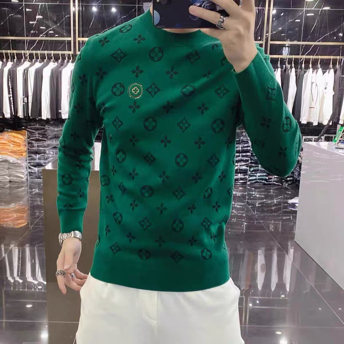 高端男装圆领上衣针织打底衫