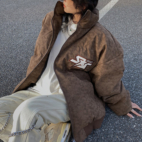 美式羽绒服棉服男女宽松皮衣外套