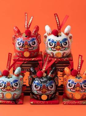 古风存钱罐陶瓷吉祥物钱钱龙存储钱罐国潮装饰中国风存厂家