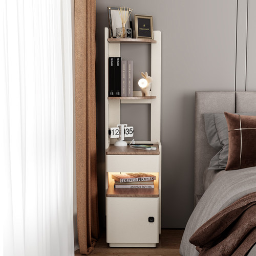 【实木】新款带置物架床头柜