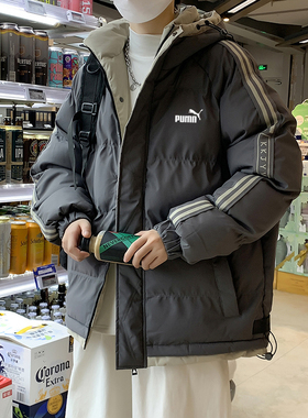 奥莱专柜羽绒棉服外套男士秋冬季新款宽松加大码休闲百搭连帽棉服