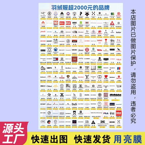 洗衣服店常见羽绒服标志宣传定制打印员工识别标志logo4547878421