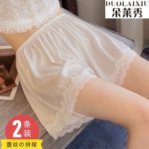 2024新款蕾丝边无痕款安全裤女夏防走光外穿薄款宽松短裤居家睡裤