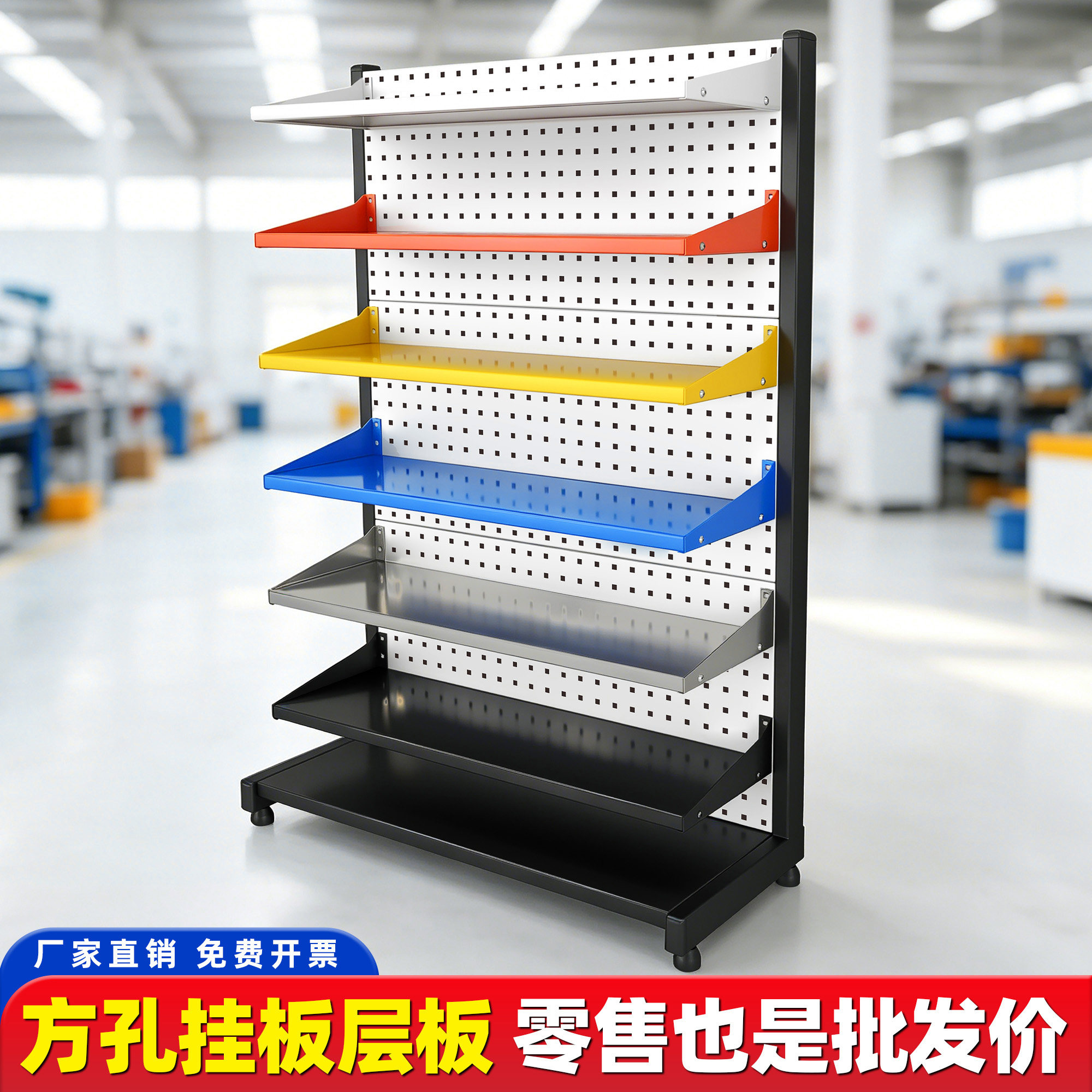 五金工具架层板配件挂钩维修挂墙挂板架移动展示架方孔洞洞板货架