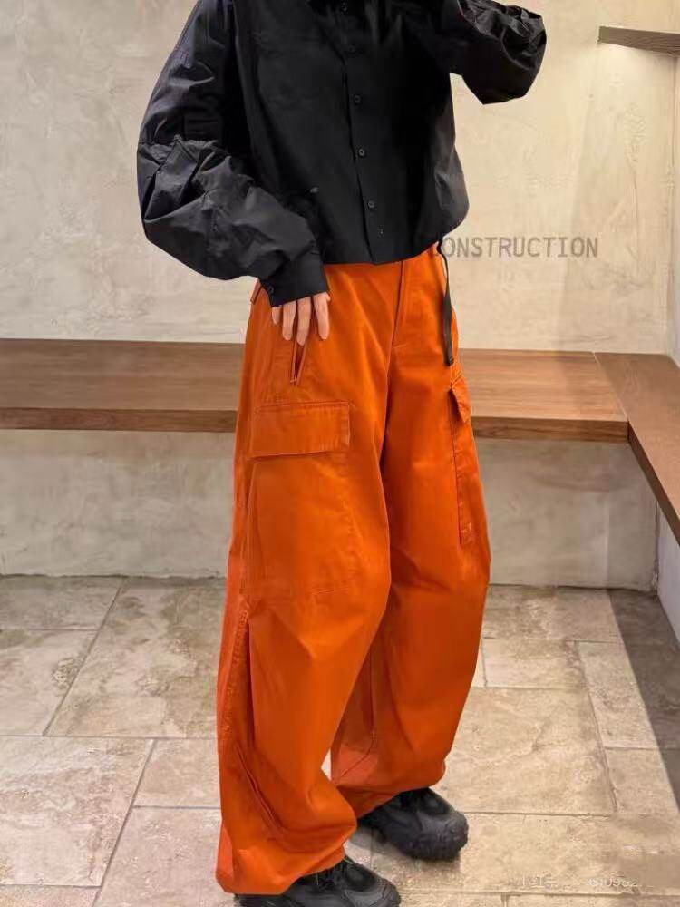 TK结构新款女装高腰宽松休闲裤女长裤百搭显瘦阔腿裤休闲裤彩色