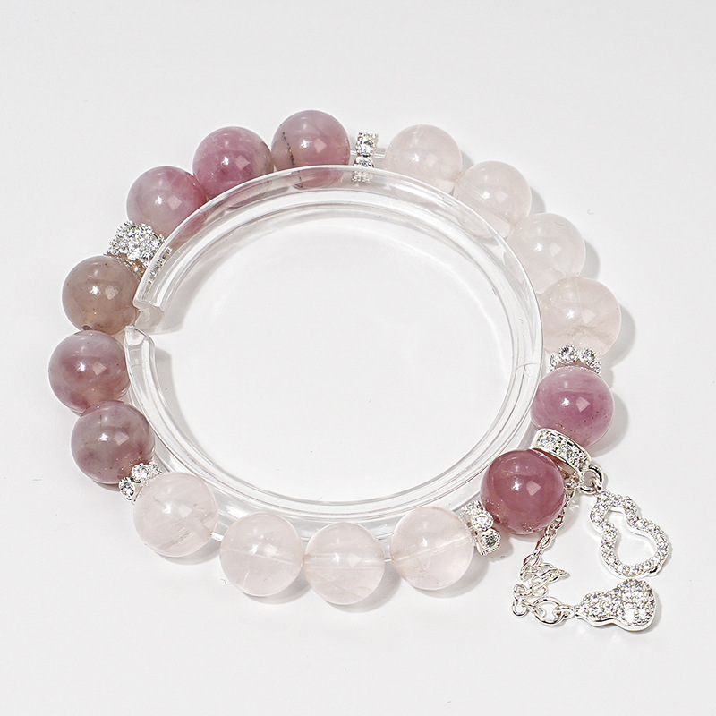 【桃子果冻】高品天然马粉水晶手串女款冰粉显白时尚设计手链