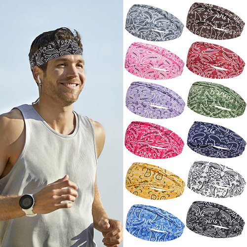Paisley print elastic sports fitness men's/women's headband